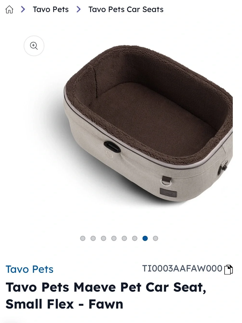 Tavo Pets Maeve Pet Car Seat, Small Flex - Fawn Up 20 Ibs. gently used